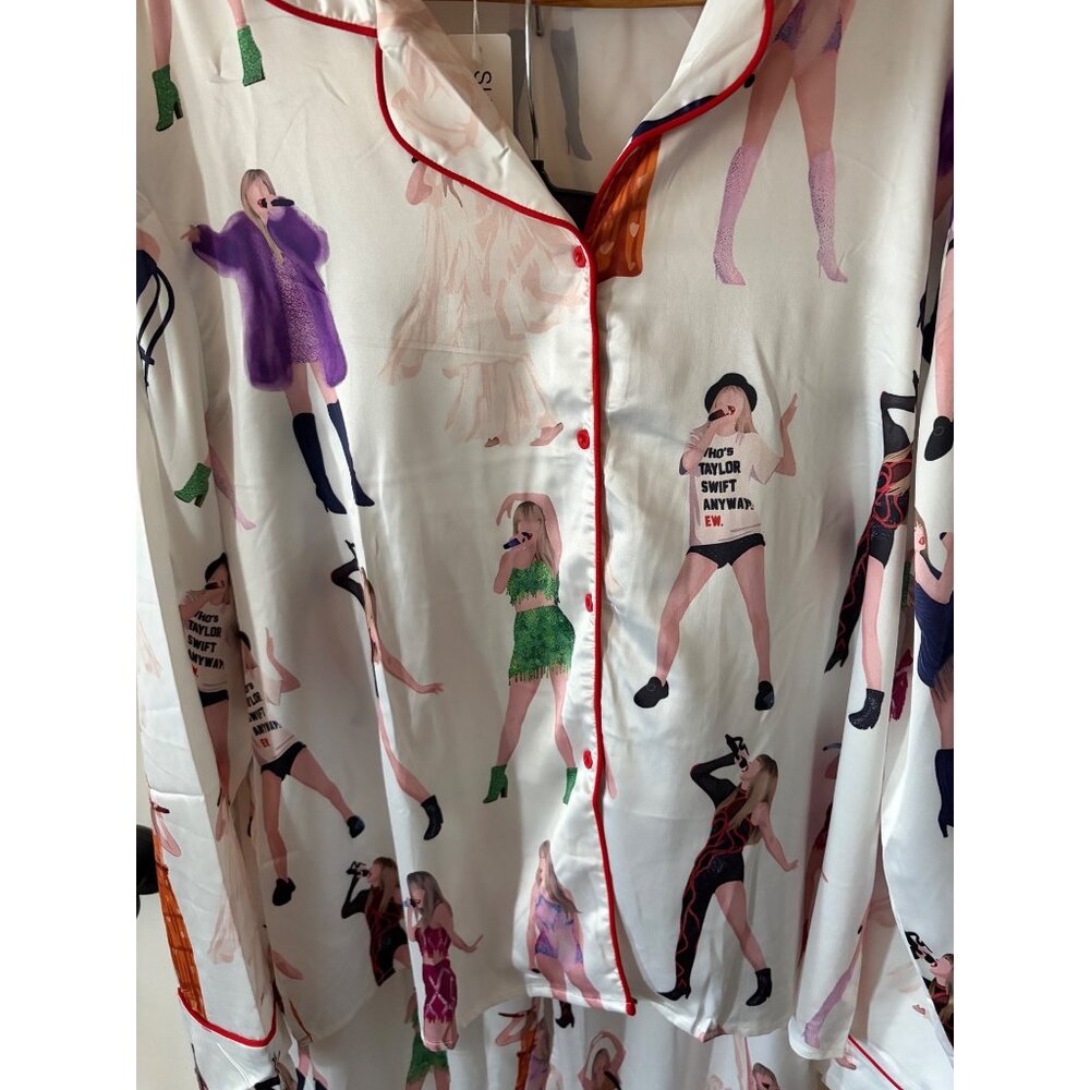 Taylor Swift Inspired PJ Pajama Set 2 Satin Feel XXL - Picture 1 of 14